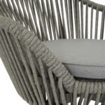 Faux Outdoor Patio Seating Set 2 Chairs and 1 Table Setc(Grey) Braided & Rope - Image 8