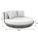 Nemi Outdoor Poolside Sunbed With Cushion Daybed (Grey) Braided & Rope - Image 5