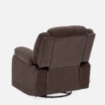 Avalon - Rocking & Rotating Single Seater Fabric Recliner In Dark Brown Colour - Image 11