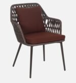 Solve Outdoor Patio Seating Set 4 Chairs and 1 Table Set (Brown) Braided & Rope - Image 3