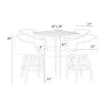 Erminio Outdoor Patio Bar Sets 4 Chairs and 1 Table (Grey) - Image 4