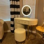 Acodaiuy Vanity Desk | Makeup Vanity Desk White Vanity Table Dressing Table with Drawers Vanity Desk with Mirror & with Lights Makeup Table for Bedroom Bathroom - White - Image 2