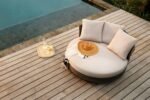 Patrice Outdoor Poolside Sunbed With Cushion Daybed (Grey) Braided & Rope - Image 2