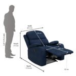 Nilkamal Matt 1 Seater Fabric Manual Recliner (Blue) - Image 13