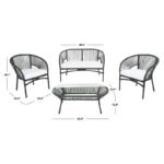 Amedea Outdoor Sofa Set 2 Seater , 2 Single seater and 1 Center Table (Black + White) - Image 4