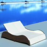 Capone Outdoor Poolside Sunbed With Cushion Daybed (Black/Brown) - Image 7