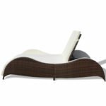 Capone Outdoor Poolside Sunbed With Cushion Daybed (Black/Brown) - Image 11