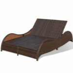 Capone Outdoor Poolside Sunbed With Cushion Daybed (Black/Brown) - Image 8