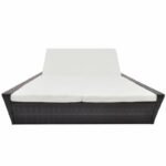 Adalberto Outdoor Poolside Sunbed With Cushion Daybed (Black/Brown) - Image 10