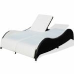 Capone Outdoor Poolside Sunbed With Cushion Daybed (Black/Brown) - Image 5