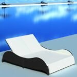 Capone Outdoor Poolside Sunbed With Cushion Daybed (Black/Brown)