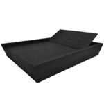 Adalberto Outdoor Poolside Sunbed With Cushion Daybed (Black/Brown) - Image 3