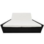 Adalberto Outdoor Poolside Sunbed With Cushion Daybed (Black/Brown) - Image 7