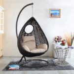 Piro Single Seater Hanging Swing With Stand For Balcony , Garden Swing (Dark Brown) - Image 7