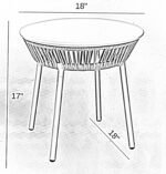 Milano Outdoor Patio Seating Set 2 Chairs and 1 Table Set (Grey) Braided & Rope - Image 7