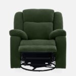 Avalon - Rocking & Rotating Single Seater Fabric Recliner In Green Colour - Image 7