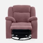Avalon - Rocking & Rotating Single Seater Fabric Recliner In Pink Colour - Image 4