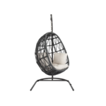 Naaru Single Seater Hanging Swing With Stand For Balcony , Garden (Dark Grey) Braided & Rope - Image 4