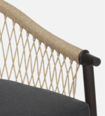 Hall Outdoor Patio Seating Set 4 Chairs and 1 Table Set (Black + Honey) Braided & Rope - Image 7