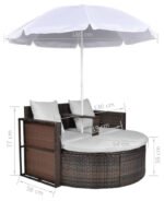 Donatello Outdoor Poolside Sunbed With Cushion Daybed (Brown) - Image 4