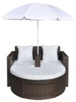 Donatello Outdoor Poolside Sunbed With Cushion Daybed (Brown) - Image 3
