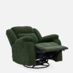 Avalon - Rocking & Rotating Single Seater Fabric Recliner In Green Colour - Image 8