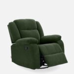 Avalon - Rocking & Rotating Single Seater Fabric Recliner In Green Colour - Image 4