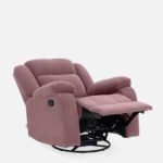 Avalon - Rocking & Rotating Single Seater Fabric Recliner In Pink Colour - Image 8