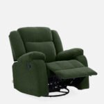 Avalon - Rocking & Rotating Single Seater Fabric Recliner In Green Colour - Image 5