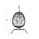 Naaru Single Seater Hanging Swing With Stand For Balcony , Garden (Dark Grey) Braided & Rope - Image 6