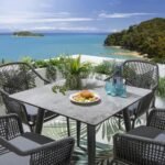 Sias Outdoor Patio Dining Set 4 Chairs and 1 Table, Braid & Rope (Grey) - Image 2