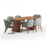 Anish Dining Table With 6 Wayane Chair With Arm - Image 2