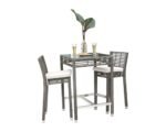 Vanna Outdoor Patio Bar Sets 2 Chairs and 1 Table (Grey) - Image 2