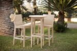 Lombardi Outdoor Patio Bar Sets 2 Chairs and 1 Table (Cream)