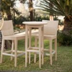 Lombardi Outdoor Patio Bar Sets 2 Chairs and 1 Table (Cream)