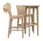 Lombardi Outdoor Patio Bar Sets 2 Chairs and 1 Table (Cream) - Image 2
