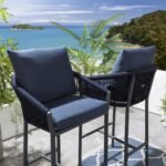 Herminia Outdoor Patio Bar Chair 2 Chairs For Balcony Braided & Rope - Image 7