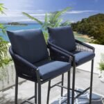 Herminia Outdoor Patio Bar Chair 2 Chairs For Balcony Braided & Rope - Image 8