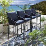 Ivette Outdoor Patio Bar Chair 4 Chairs For Balcony Braided & Rope - Image 2