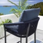 Ivette Outdoor Patio Bar Chair 4 Chairs For Balcony Braided & Rope - Image 4