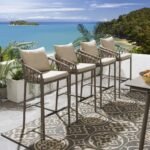 Paca Outdoor Patio Bar Chair 4 Chairs For Balcony Braided & Rope - Image 6