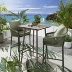 Beatriz Outdoor Patio Bar Set 2 Chairs and 1 Table Set Braided & Rope - Image 8