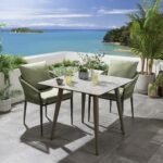 Bernardo Outdoor Patio Seating Set 2 Chairs and 1 Table Set (Beige+Green) Braided & Rope - Image 2