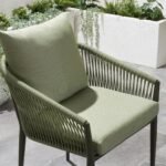 Bernardo Outdoor Patio Seating Set 2 Chairs and 1 Table Set (Beige+Green) Braided & Rope - Image 9