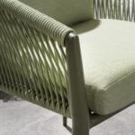 Bernardo Outdoor Patio Seating Set 2 Chairs and 1 Table Set (Beige+Green) Braided & Rope - Image 10