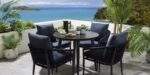 Hernando Outdoor Garden Patio Dining Set 4 Chairs and 1 Table Set (Blue+Black) Braided & Rope - Image 3