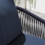 Hernando Outdoor Garden Patio Dining Set 4 Chairs and 1 Table Set (Blue+Black) Braided & Rope - Image 7