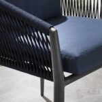 Hernando Outdoor Garden Patio Dining Set 4 Chairs and 1 Table Set (Blue+Black) Braided & Rope - Image 12