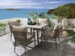 Carlos Outdoor Garden Patio Dining Set 4 Chairs and 1 Table Set Braided & Rope - Image 2