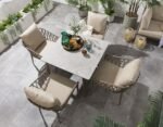 Carlos Outdoor Garden Patio Dining Set 4 Chairs and 1 Table Set Braided & Rope - Image 3